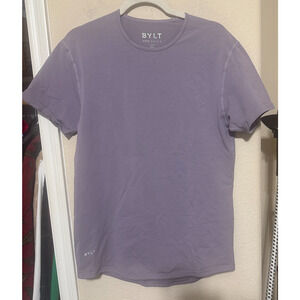 BYLT Shirt Mens M Drop Cut Lux Basic Tee short sleeve Crew Lilac purple